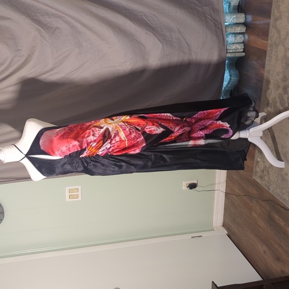The Drop Black and Red Halter Dress - Picture 1 of 8